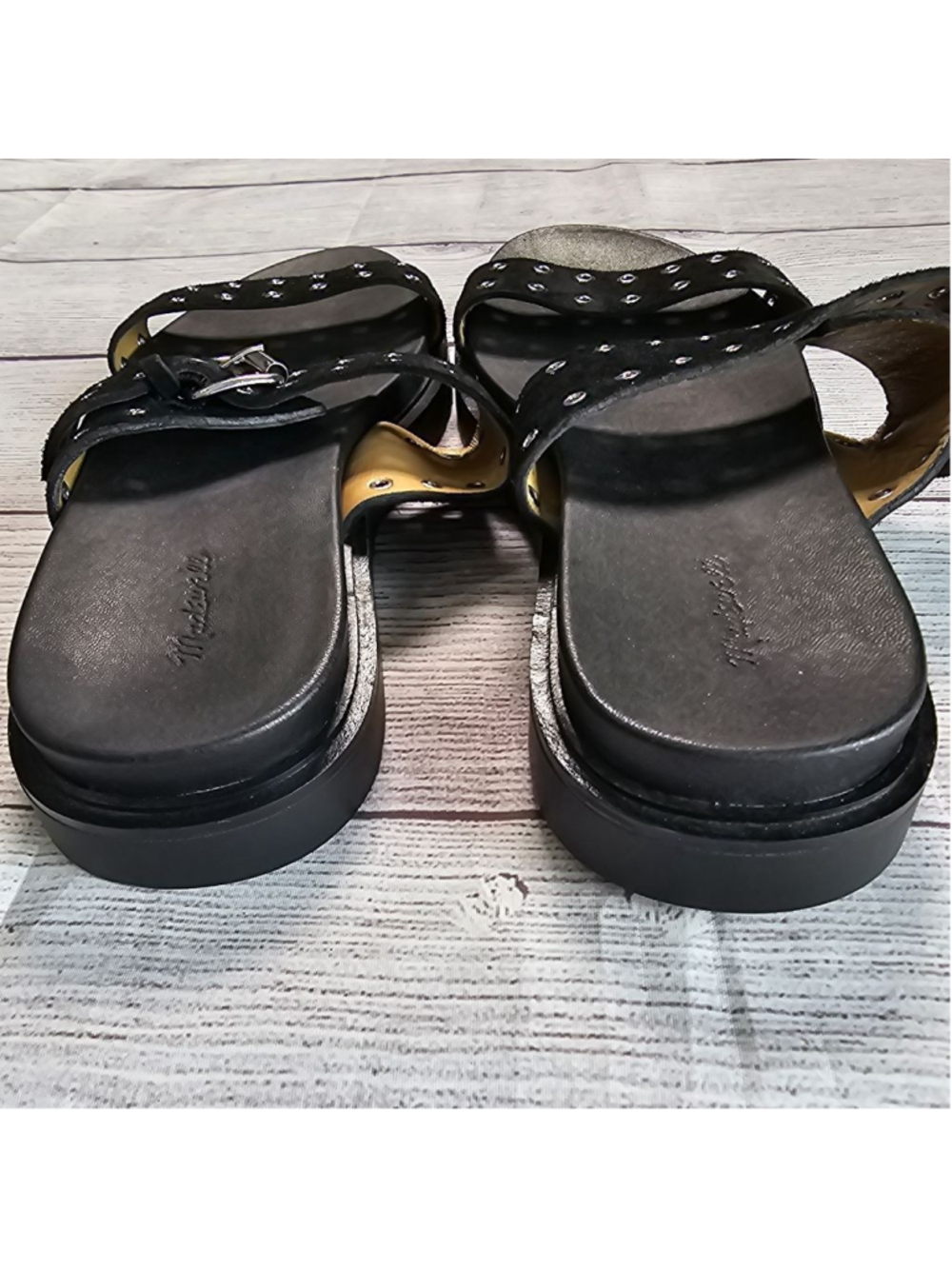 Madewell sz 9 black chunky buckle sandals - Picture 4 of 6